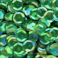 8mm Slightly Cupped Iridescent Dk Leaf Green