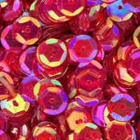 8mm Slightly Cupped Iridescent Red