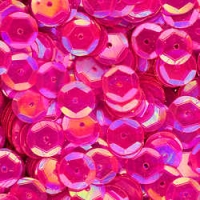 8mm Slightly Cupped Iridescent Deep Rose 100 Grams