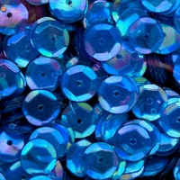 8mm Slightly Cupped Iridescent Duck Wing Blue 100 Grams