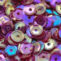 5mm Slightly Cupped Opaque Iridescent Wine