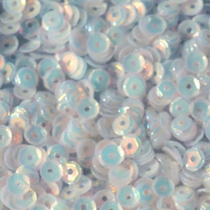 4mm Slightly Cupped Opalescent White Opal