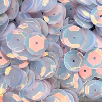 10mm Slightly Cupped Opalescent White Opal