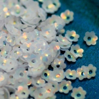 6mm Fully Cupped Opalescent Flower White Opal