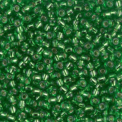 8/0 Miyuki Silver Lined Light Green 22-gram tube