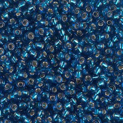 8/0 Miyuki Silver Lined Capri Blue 22-gram tube