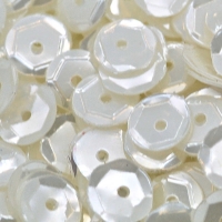 6mm Slightly Cupped Opaque White Moonlight 50 Grams