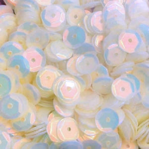 8mm Slightly Cupped Opalescent Jasmine