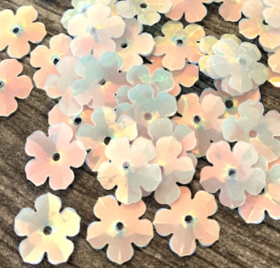 10mm Plum Blossom White Opal 50 grams
