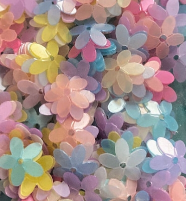 10mm Fully Cupped Flower Satin Mix 50 grams