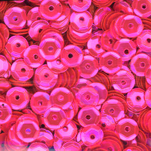 5mm Slightly Cupped Metallic Hot Pink