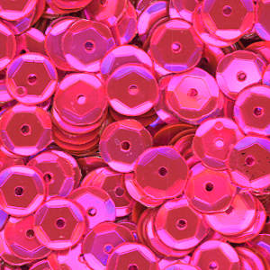 6mm Slightly Cupped Metallic Hot Pink
