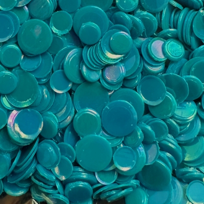 Opaque Iridescent Confetti Dark Turquoise
