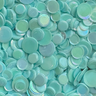 Opaque Iridescent Confetti Light Turquoise