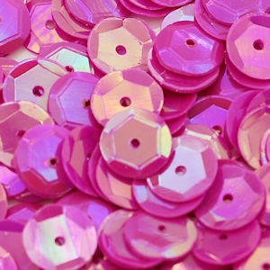 8mm Slightly Cupped Opaque Iridescent Dk Pink Orchid 50 Grams