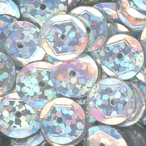 8mm Slightly Cupped Hologram Silver 50 grams