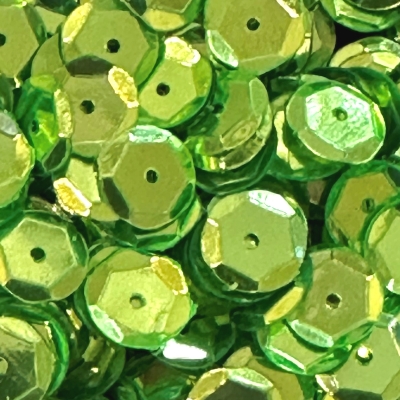8mm Slightly Cupped Metallic Lime