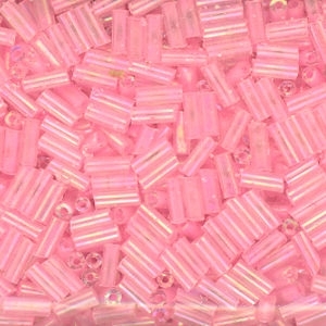 4.5mm Bugle Iridescent Pink Flamingo 100 Grams