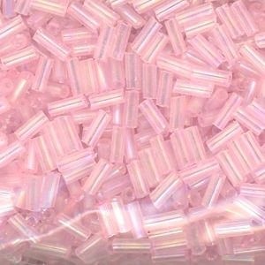 4.5mm Bugle Iridescent Pale Pink 100 Grams