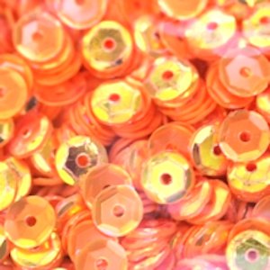 5mm Slightly Cupped Crystal Opaque Tangy Tangerine 100 Grams