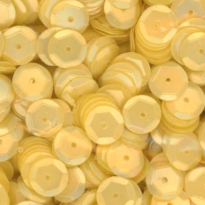 8mm Slightly Cupped Satin Pale Yellow