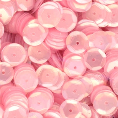 8mm Slightly Cupped Satin Light Pink 50 Grams