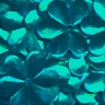 15mm Metallic Flower Turquoise 100 Grams