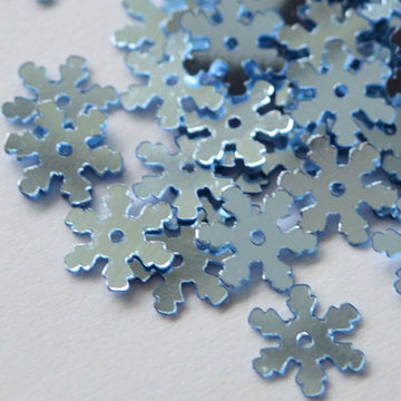 10mm Snowflake Metallic Cool Water Blue