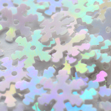 10mm Snowflake Opaque Iridescent White