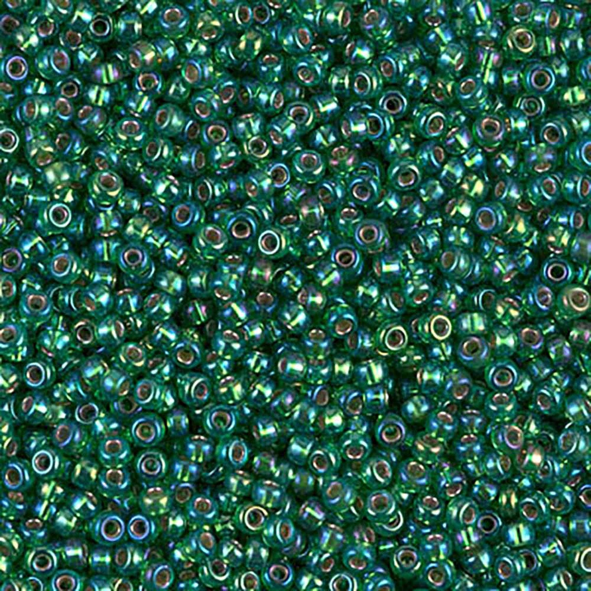 11/0 Miyuki Silver Lined Green AB 24-gram tube
