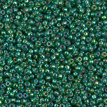 11/0 Miyuki Silver Lined Green AB 24-gram tube