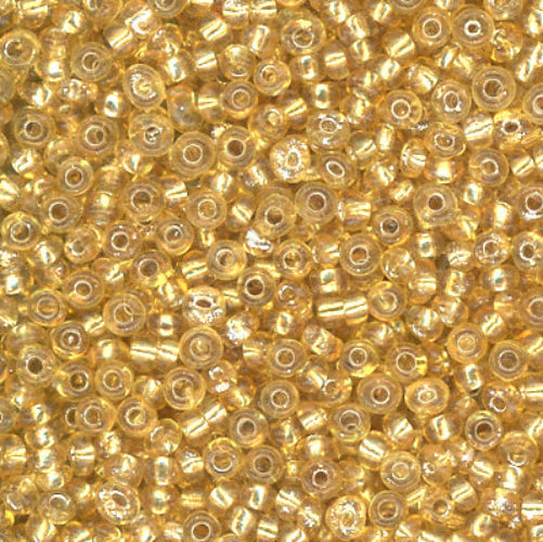 Close-up of small gold beads