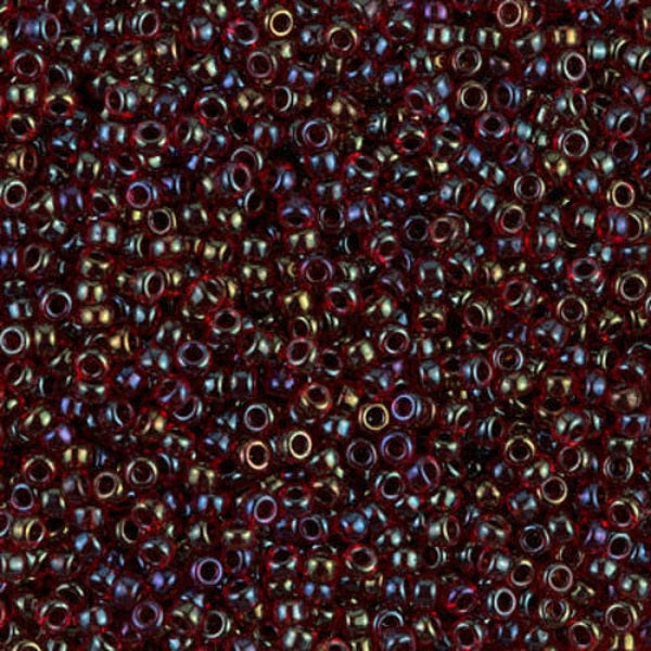 Close-up of small red glass beads