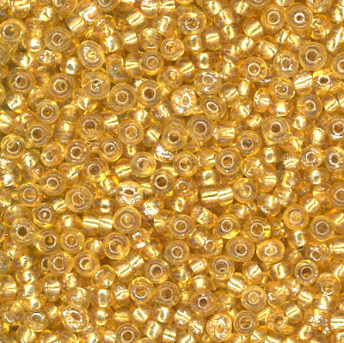 Close-up of small gold beads