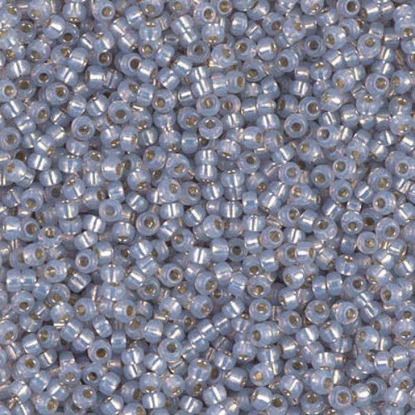 Close-up of small light blue gray beads