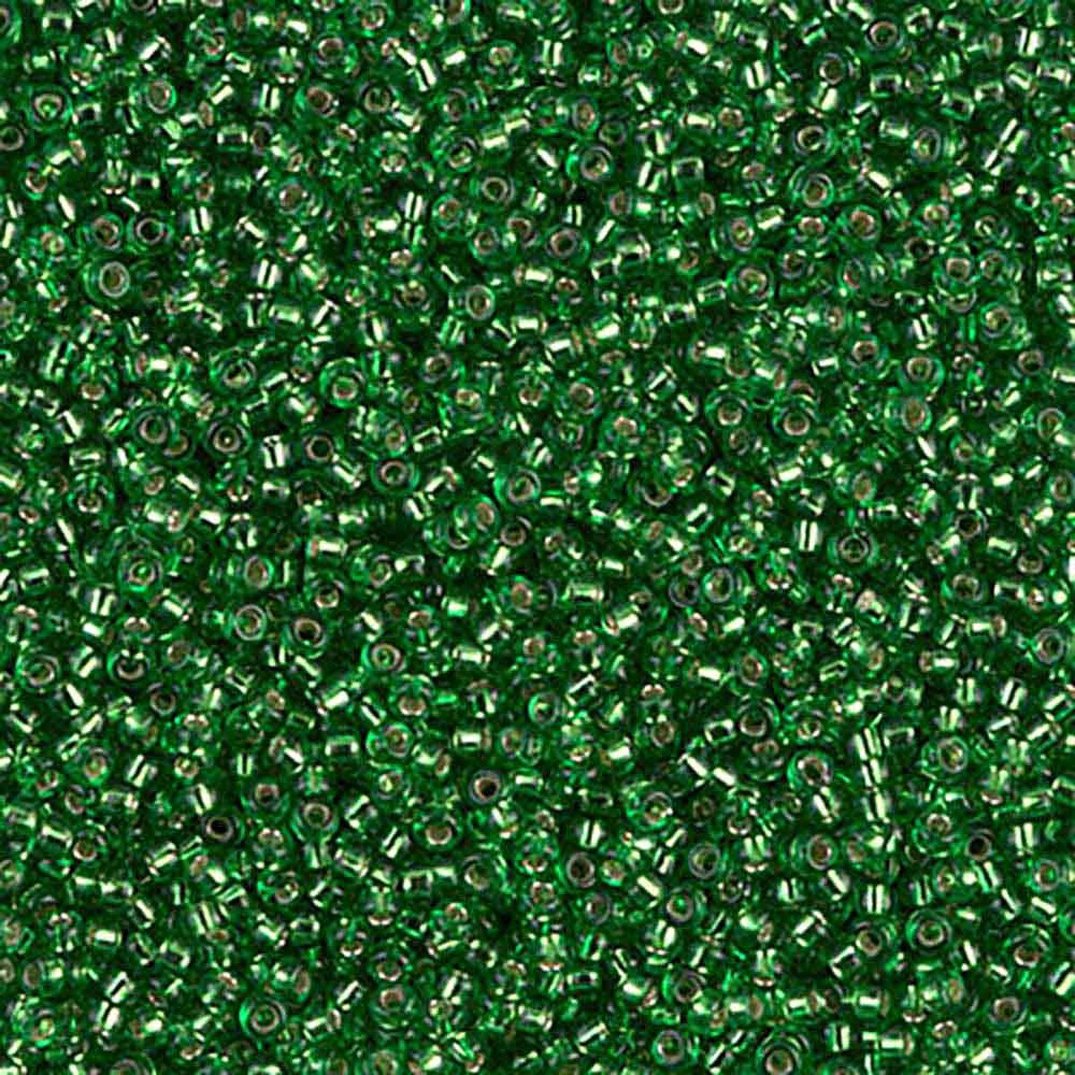 15/0 Miyuki Silver Lined Green
