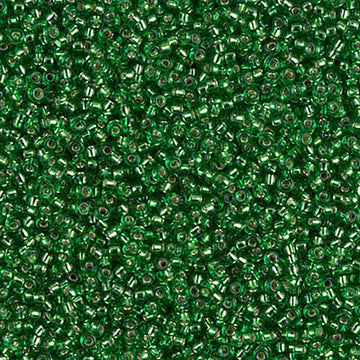 15/0 Miyuki Silver Lined Green