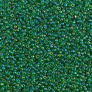 15/0 Miyuki Transparent Green AB