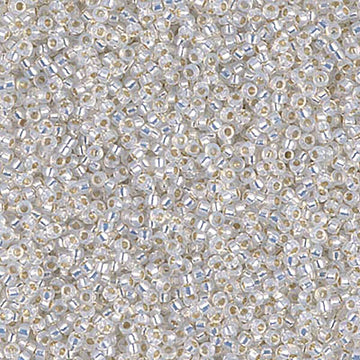 15/0 Miyuki Gilt Lined White Opal