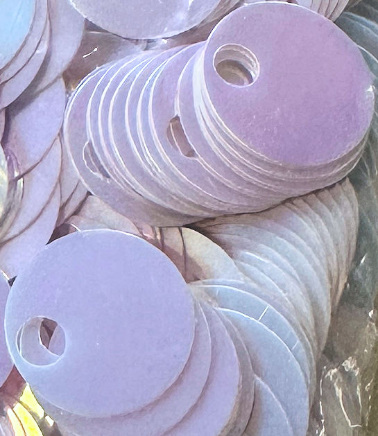 20mm Large Hole Paillette Crystal Opaque White Lightning