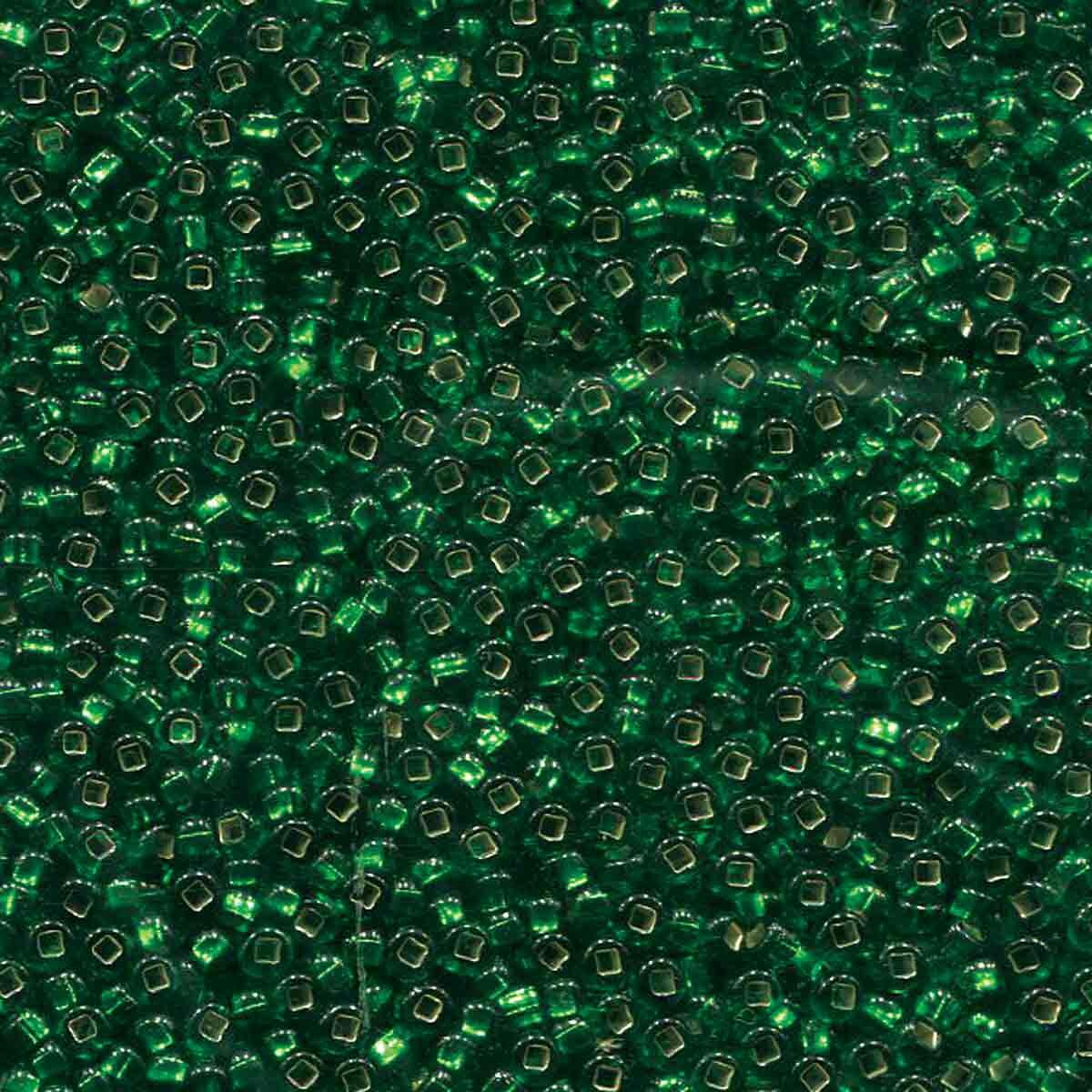 11/0 Bead Silver Lined Green 24-gram tube