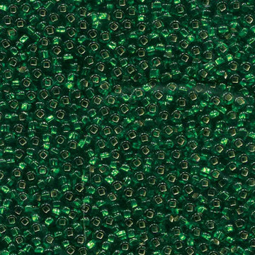 11/0 Bead Silver Lined Green 24-gram tube