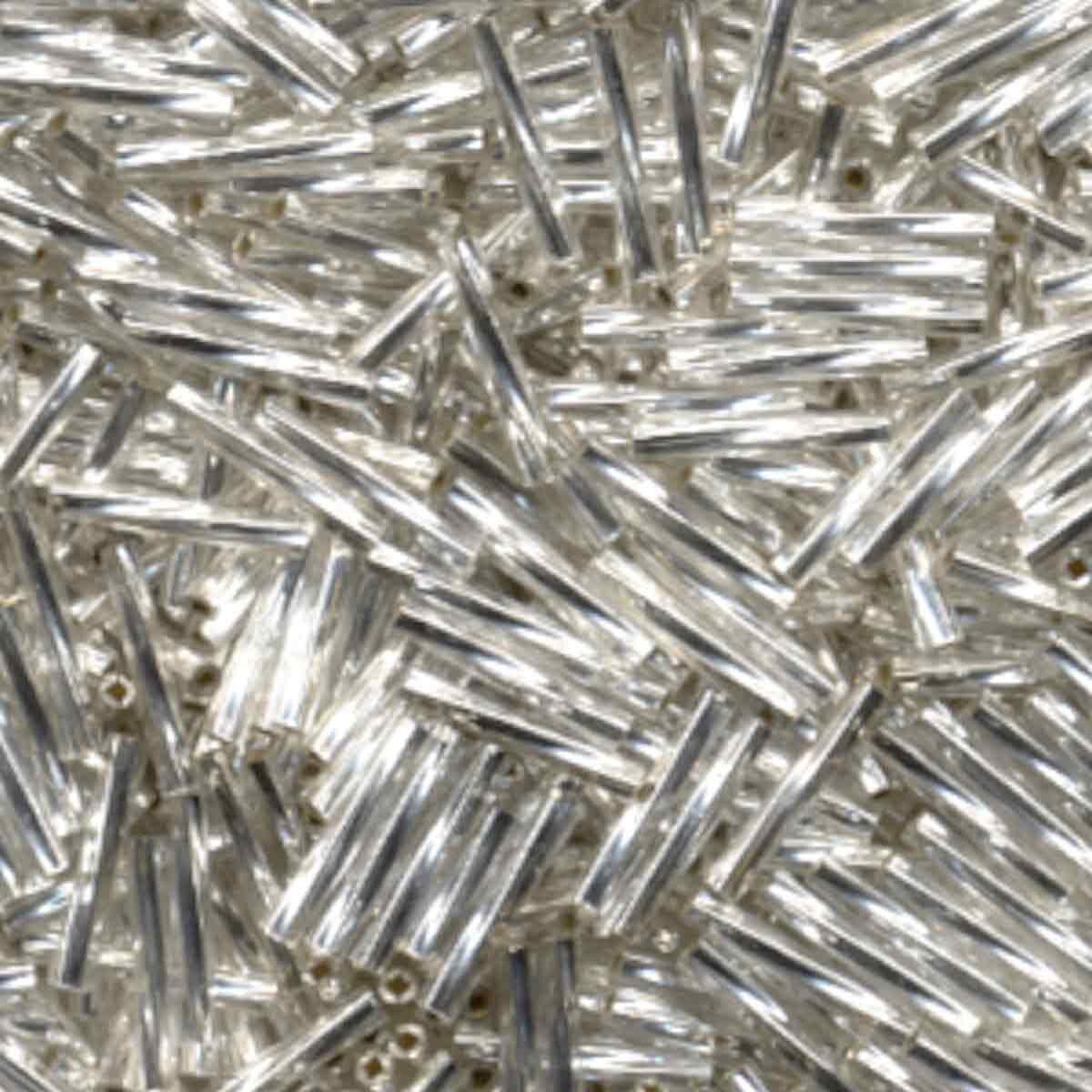 Miyuki 2.0x12mm Twist Bugle Silver Lined Crystal