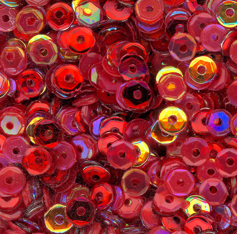 4mm Slightly Cupped Well Red Sequin blend 100 grams