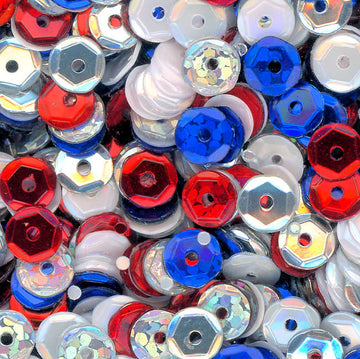 5mm Slightly Cupped Independence Day Sequin Blend