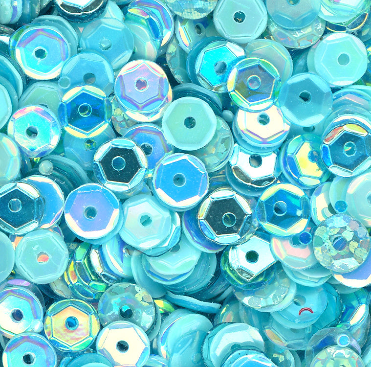 5mm Slightly Cupped Spa Day Sequin blend 100 grams