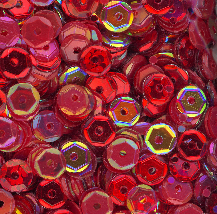 5mm Slightly Cupped Well Red Sequin blend