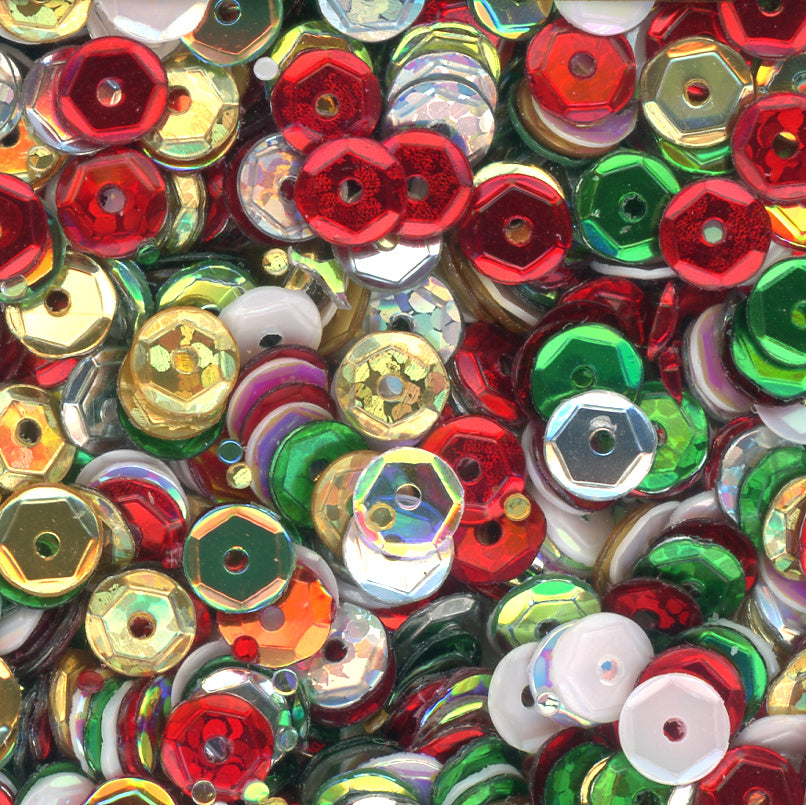 5mm Slightly Cupped Christmas Stocking Sequin Blend - Cartwright's Sequins