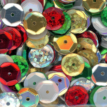 8mm Slightly Cupped Christmas Stocking Sequin Blend 100 grams