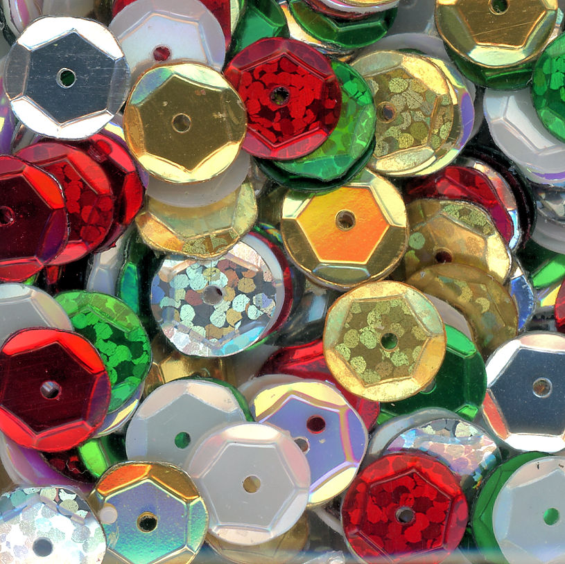 8mm Slightly Cupped Christmas Stocking Sequin Blend 100 grams